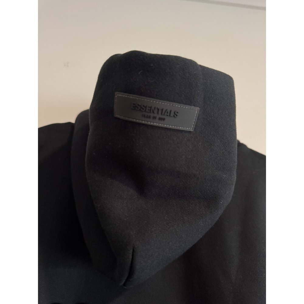 Fear of God Essentials Pullover Hoodie Mens Large Black Flocked Logo NWT - Picture 6 of 7